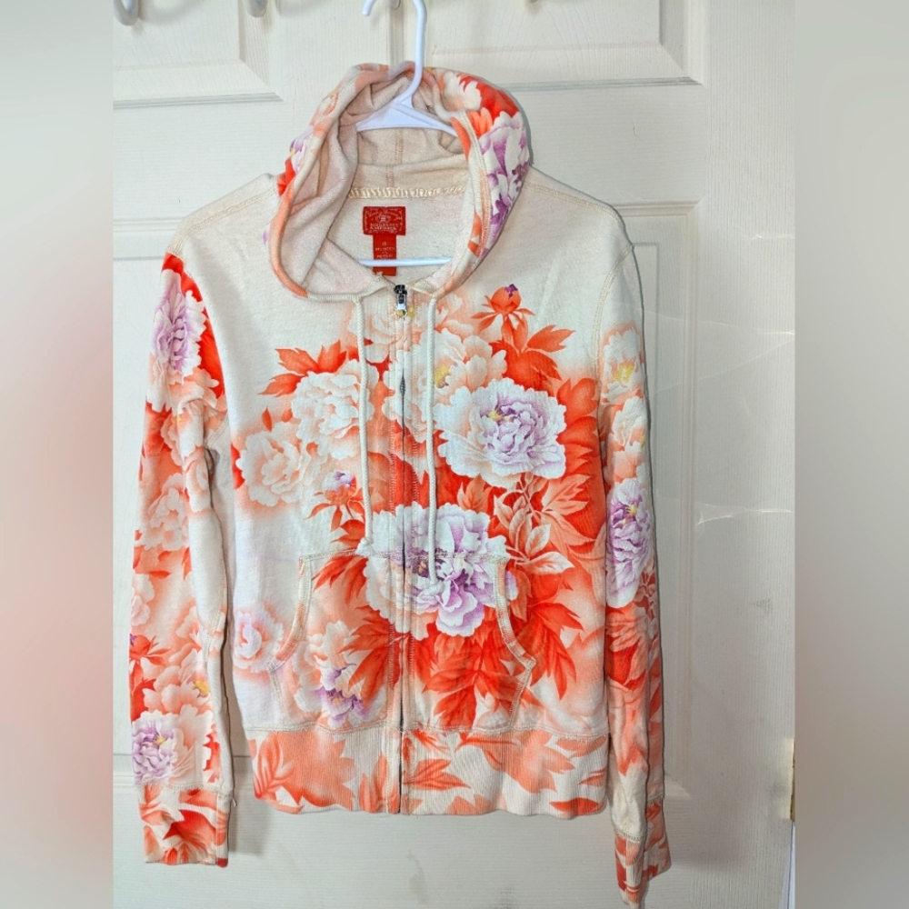 Lucky Brand Gorgeous Floral Hoodie - Orange and Purple Perfect condition
